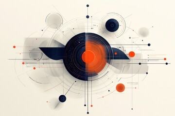 Obraz premium Dynamic geometric art composition digital realm abstract design modern aesthetic bird's eye view visual concept for innovation