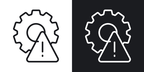 Failure icon set in blackthin line style.