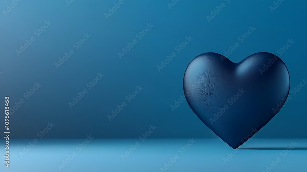 Aufkleber blue heart on simple background for design usage