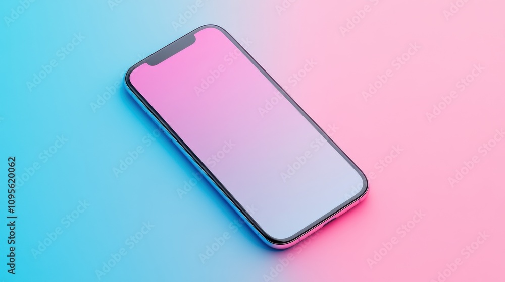 Poster Clean Mobile Phone Layout in Gradient Background
