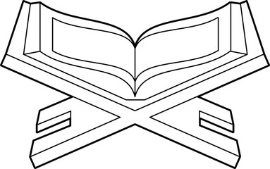 Quran and stand coloring vector
