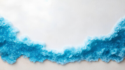 Beautiful Sea Waves with Blue and Turquoise Foam on White Background