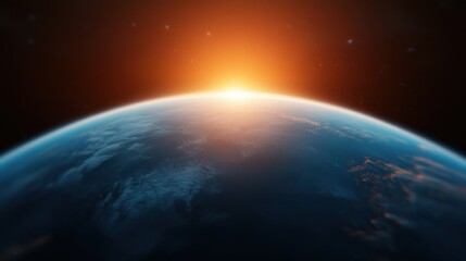 Glowing Earth with Ozone Layer at Sunrise