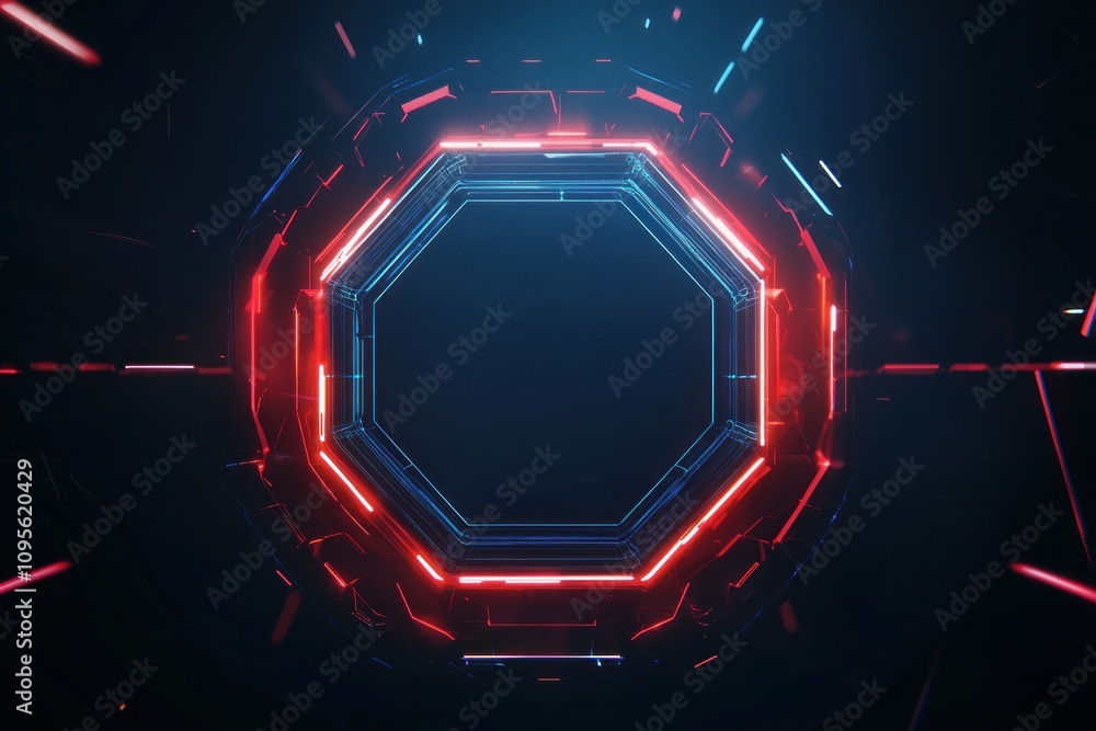 Poster dynamic digital display futuristic environment graphic design high-tech atmosphere abstract perspect