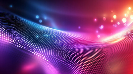 Futuristic abstract background with vibrant metallic textures and glowing lights, creating mesmerizing visual experience