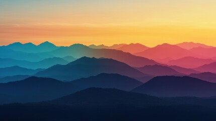Fototapeta premium Atmospheric Layers of Colorful Mountain Landscape