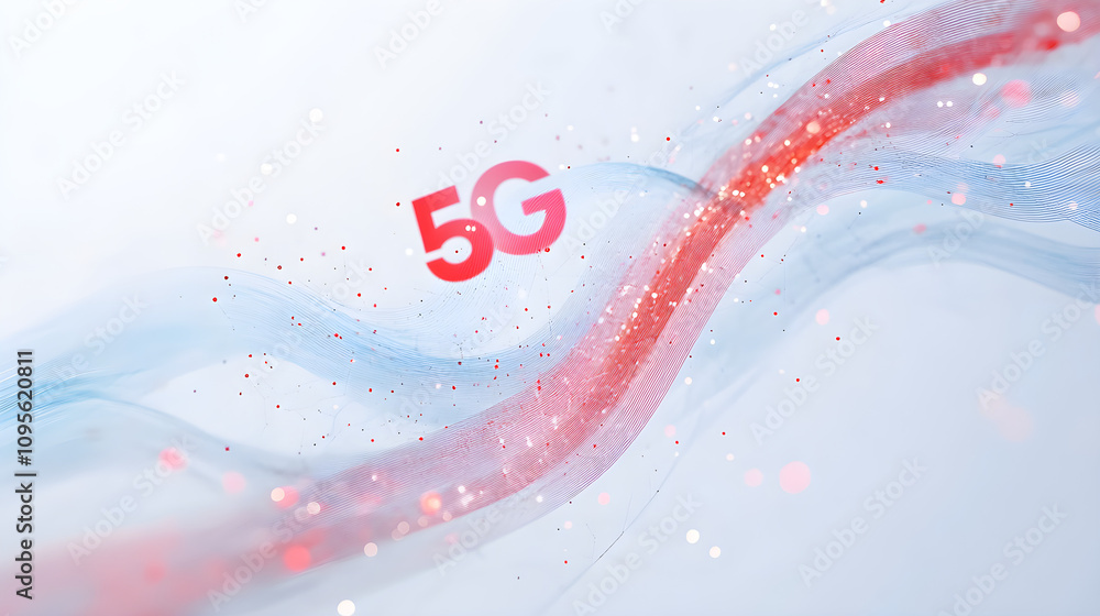 Poster minimalist 5g network symbol with connection waves