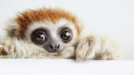 Cute mammal with expressive eyes and fluffy body resting peacefully, showcasing its adorable features and soft fur