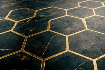 Elegant hexagonal design floors contemporary interior textured surface modern living space artistic viewpoint aesthetic appeal