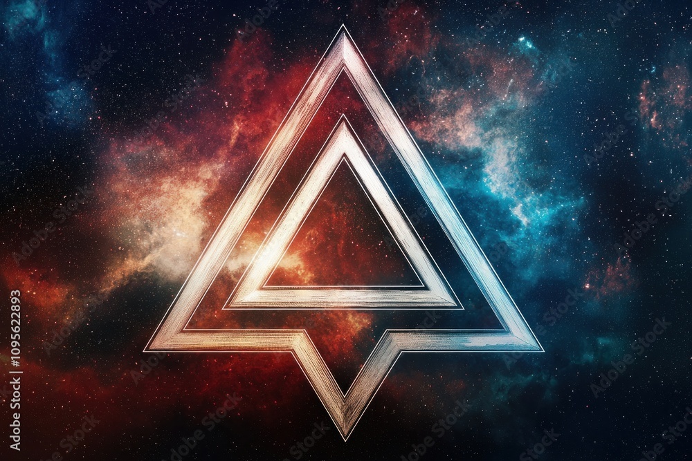 Poster cosmic event abstract geometric design digital art space environment futuristic concept