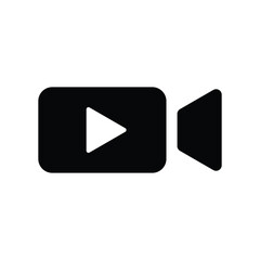 Video play button icon logo design illustration