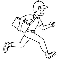 delivery man running illustration