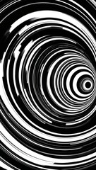 Obraz premium Hypnotic spiral vortex with alternating black and white lines