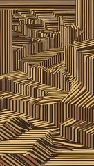 Fototapeta premium Mazelike pattern twisting in an Escherinspired stairway effect