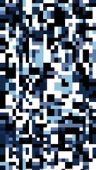 Pixelated patterns fading in and out like static noise