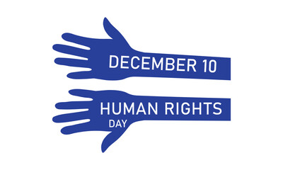 Human rights day awareness concept vector illustration  with hands up silhouette free vector.