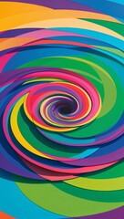 Colorful overlapping circles creating a rippling water illusion