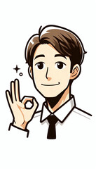 People material - image of a nice young businessman with likes 人物素材ーいいねしてる若い会社員サラリーマン風イメージ
