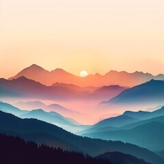 Fototapeta premium Stunning Mountains Landscape Wallpaper for Smartphones Featuring Rugged Peaks, Serene Lake, Lush Greenery, and Soft Morning Light in a Panoramic View