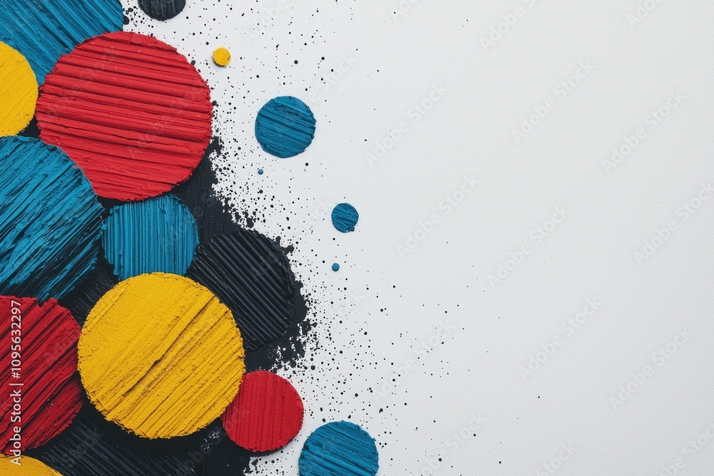Poster creative artistry in colorful texture studio setting visual art creation indoor environment close-up