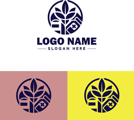 Pharmaceutical Company icon Drug manufacturer Pharmaceutical firm Pharma company flat logo sign symbol editable vector