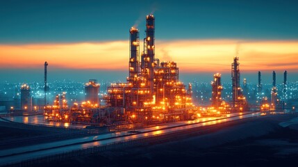 Industrial Complex at Dusk