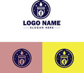 Pharmaceutical Company icon Drug manufacturer Pharmaceutical firm Pharma company flat logo sign symbol editable vector