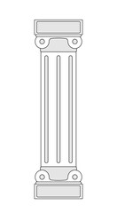 Ancient column outline. Ancient Greek architecture, history and culture. Historical marble monument, podium and pedestal. Linear vector illustration