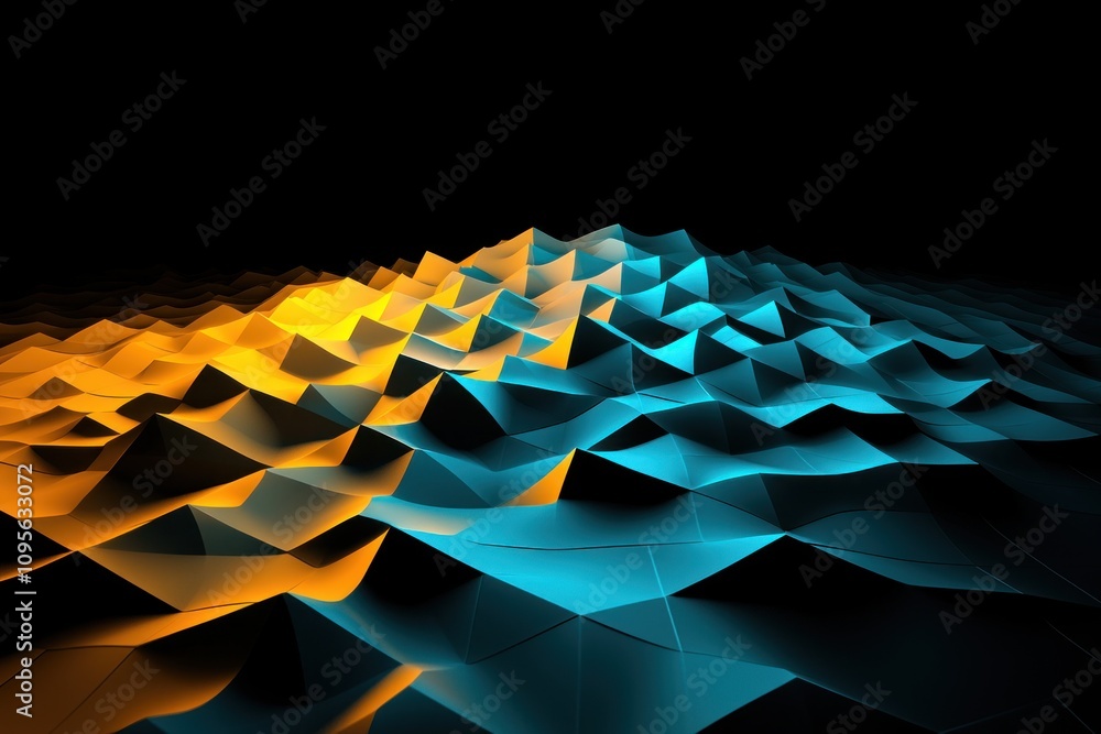 Aufkleber dynamic geometric patterns on a dark background abstract art digital design creative space artistic 