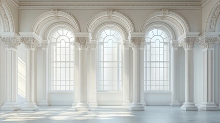 Fototapeta premium a white columns with a white background