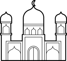 Mosque outline vector