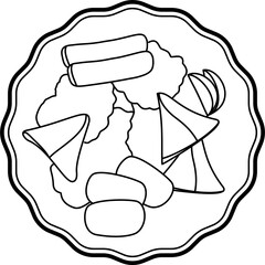 Iftar plate outline vector