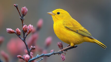 Obraz premium a yellow bird on a branch