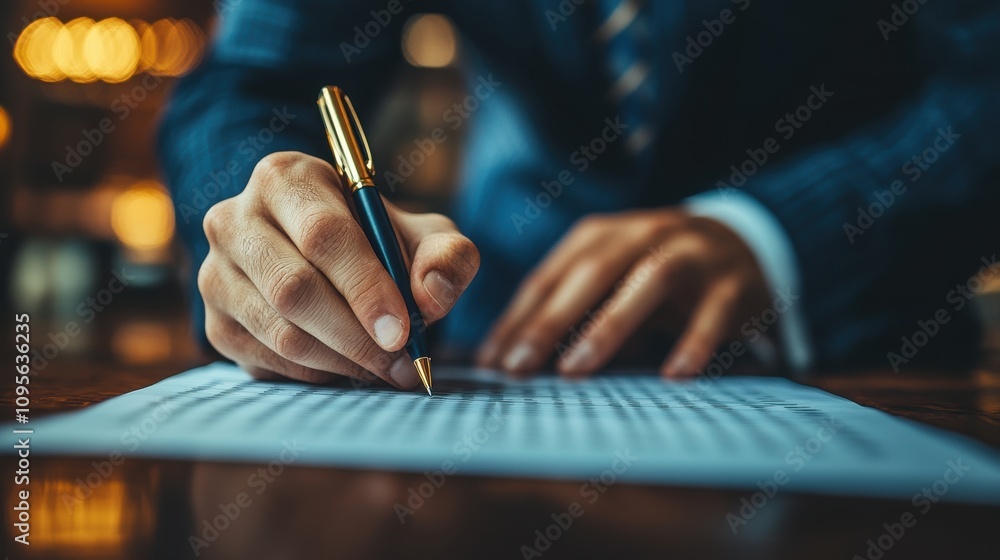 Poster businessman filling survey form online answer questions of test for survey form concept questionnair