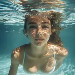 young woman in swimming pool
