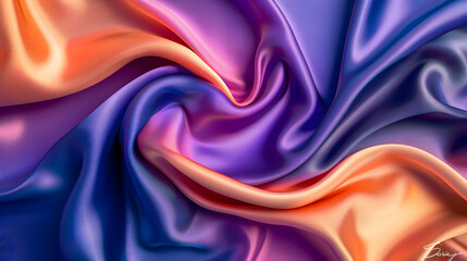 Fototapeta premium Abstract Purple and Orange Silk Swirl Background