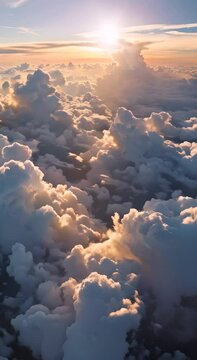 Blue Sky with Radiant Clouds and Sun