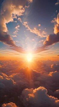 Golden Sunlight Gracing White Cloud Layers