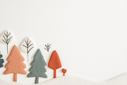 Paisagem de natal em miniatura com Papai Noel, renas e pinheiros cobertos de neve, estilo l&uacute;dico e colorido, criado por IA generativa.