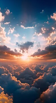 Sunlit Clouds With A Patterned Sky Above