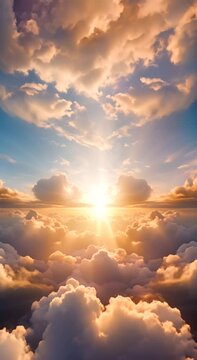 Tranquil Day Beneath Sun and White Clouds
