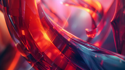 Abstract 3D Red and Blue Glass Background
