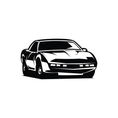 vintage car Knight Rider. isolated white background view from the front. best for badge, emblem, icon, sticker design. available in eps 10