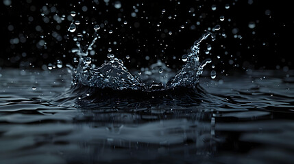 Dark Water Splash 3D Render
