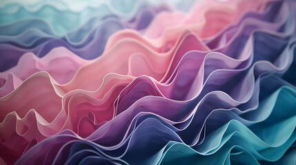 Abstract 3D Wavy Background Pastel Hues