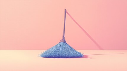 Broom with a Pink Background
