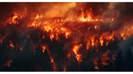Fiery Forest Inferno Illustration