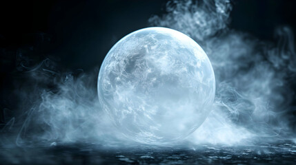 Mystic Planet 3D Render:  Smoky, Crystalline Orb Background