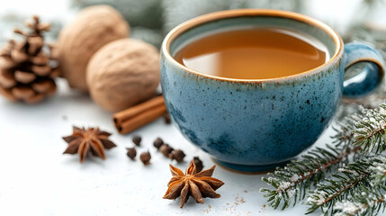Cozy Winter Tea Mug Illustration