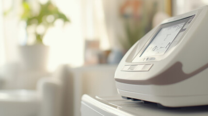Blood glucose meter displaying test results on a small digital screen, symbolizing the importance of monitoring and managing health, especially for individuals with diabetes.